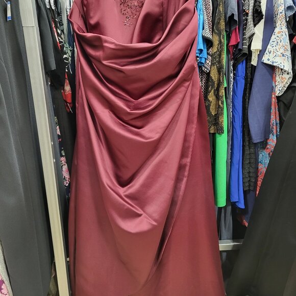 Satin Off the Shoulder Gown - Picture 2 of 5